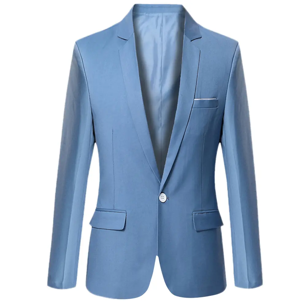 2022 Men Business Blazers Spring Men's Casual OL Overalls Suit Jacket Solid Color Long Sleeve Lapel Slim Coat пиджак мужской
