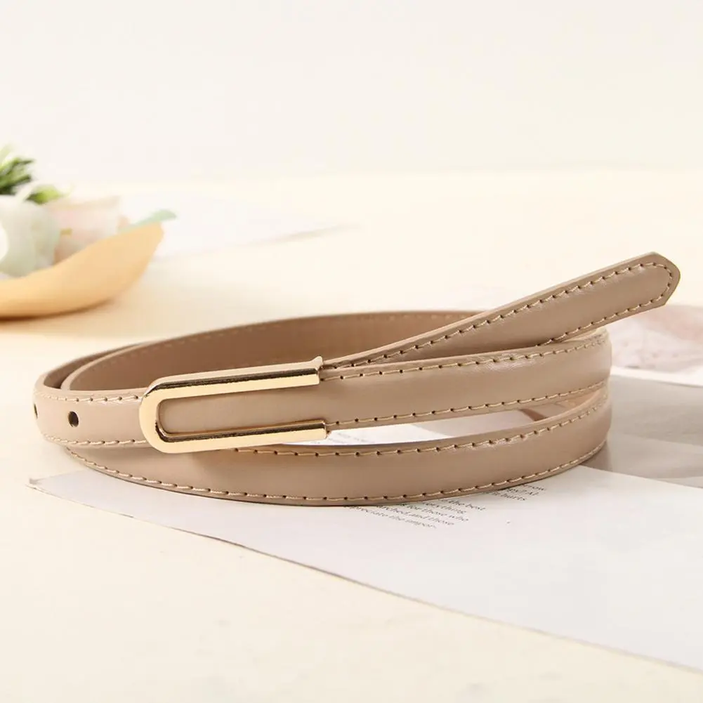 Women Waistband Wear-resistant Women Belt Stylish Imitation Leather Women's Belt with U-shaped Buckle Adjustable for Dress