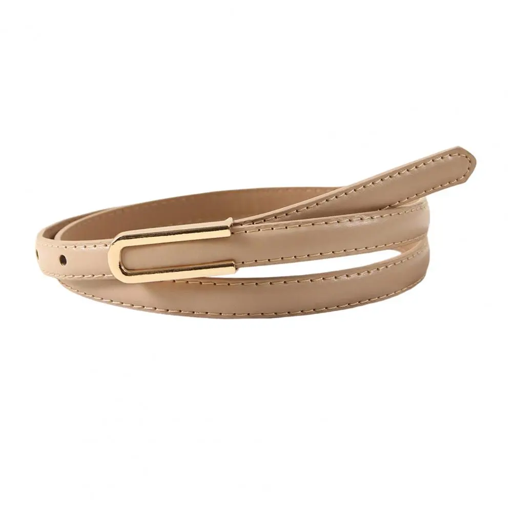 Women Waistband Wear-resistant Women Belt Stylish Imitation Leather Women's Belt with U-shaped Buckle Adjustable for Dress