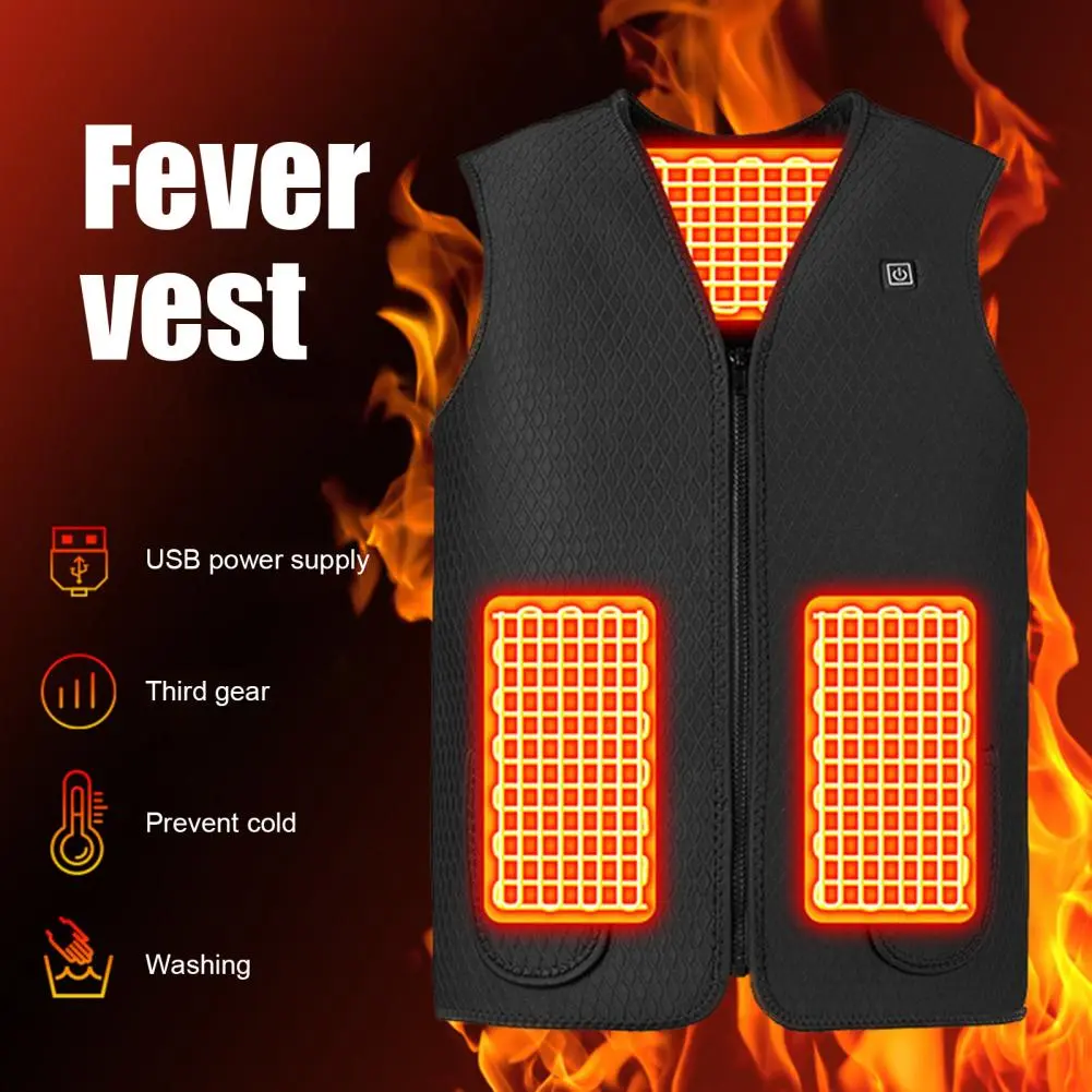 Heating Waistcoat 5 Heating Zones 3 Adjust Mold Comfortable to Wear V Neck Self Heating Vest for Outdoor Men Heated Waistcoat