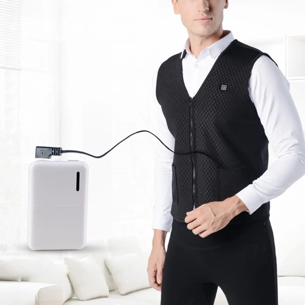 Heating Waistcoat 5 Heating Zones 3 Adjust Mold Comfortable to Wear V Neck Self Heating Vest for Outdoor Men Heated Waistcoat
