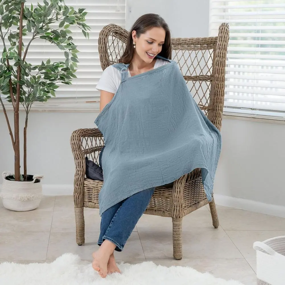 Lactation Towel Breastfeeding Cloak Adjustable Strap Breastfeeding Cover Up with Pockets Nursing Cloak for Women Breathable