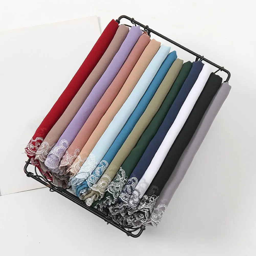 Chiffon Scarf Gauze Premium Satin Crinkle Hijab Scarf Chiffon Shawl Plain Muslim Women Hijabs Long Underscarf Summer Scarf