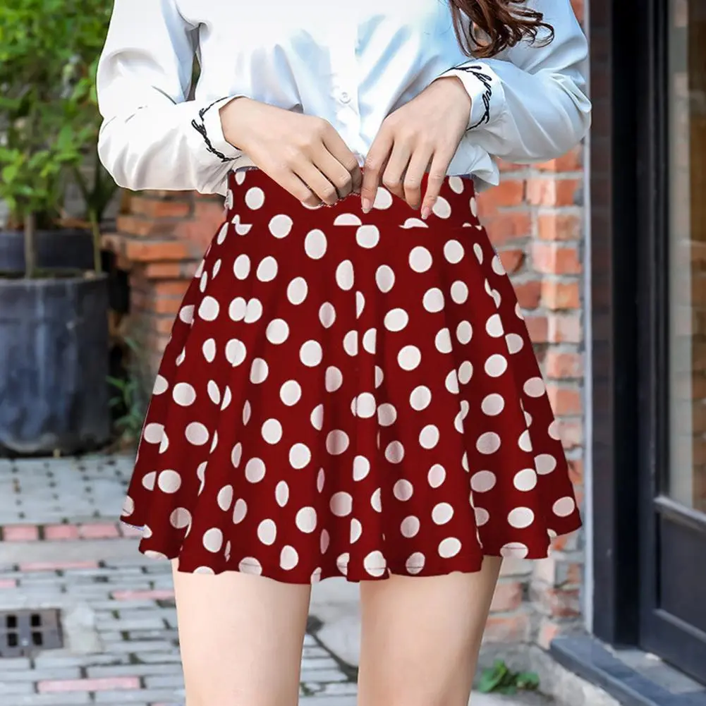 Polka Dot A-line Polka Dot A-line Loose High Waist Pleated Midi Skirt Vintage Rockabilly Sundress 50s Dot Printed Women Skirt