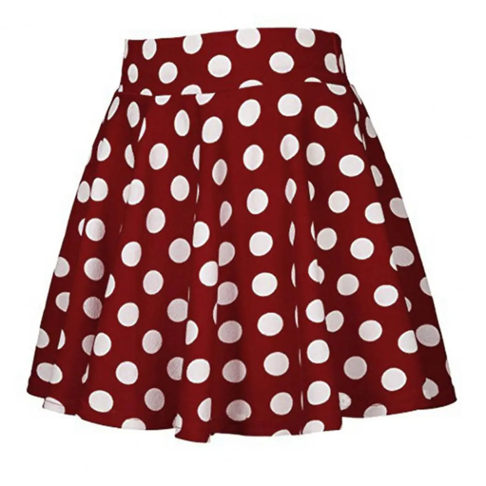 Polka Dot A-line Polka Dot A-line Loose High Waist Pleated Midi Skirt Vintage Rockabilly Sundress 50s Dot Printed Women Skirt