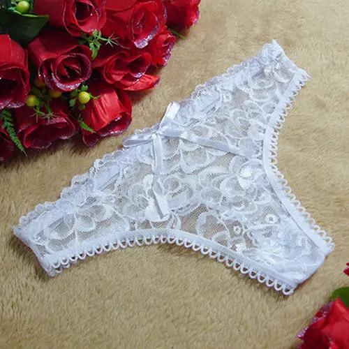 2016 New arrival! Women Sexy Lace Hollow V-string Briefs Panty Thongs G-string Lingerie Underwear