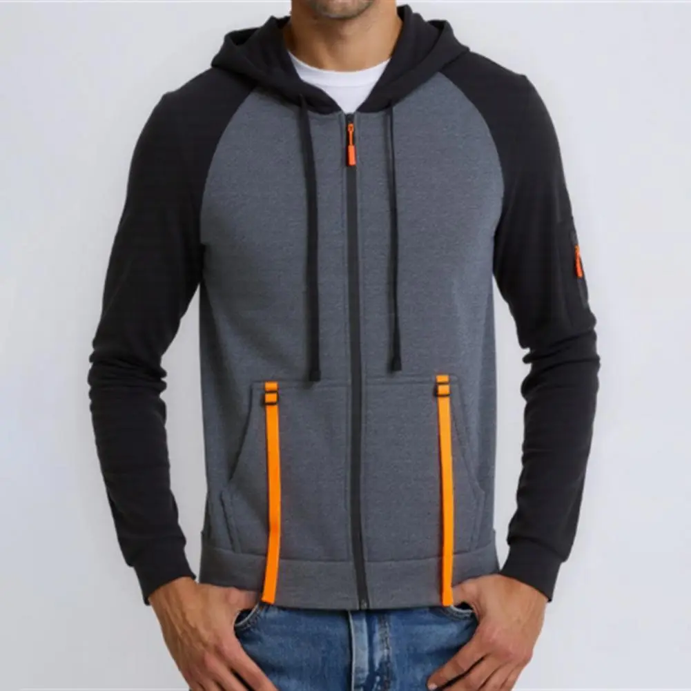 Thickened Fleece Lined Hoodie Large Pocket Design Hoodie Stylish Men's Hooded Jacket with for Autumn/winter for Warmth