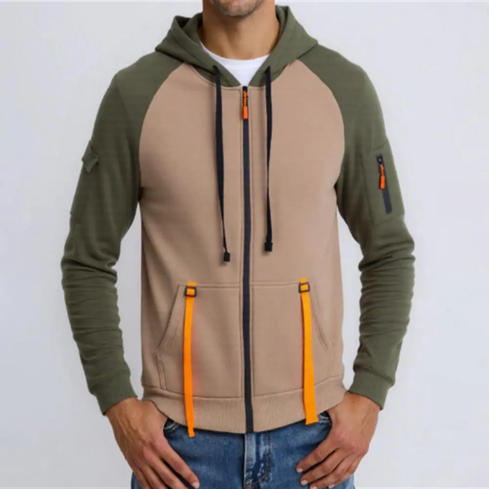 Thickened Fleece Lined Hoodie Large Pocket Design Hoodie Stylish Men's Hooded Jacket with for Autumn/winter for Warmth