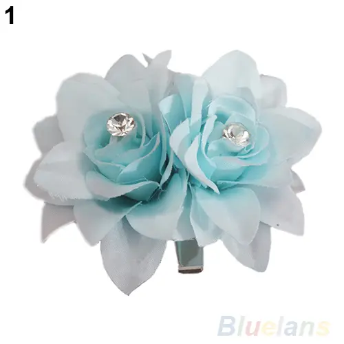 Women Girl Flower Decor Hair Clip Pin for Bridal Wedding Party Prom Headwear