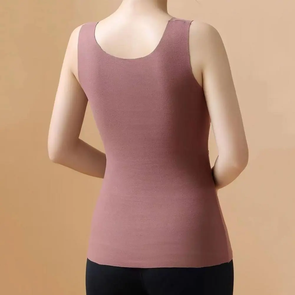Women Undershirt Warm Vest Traceless Warm Lace Vest Plush Thicken Slim Vest Bra Lace Camisole Sleeveless Bottom Shirt Tank Top