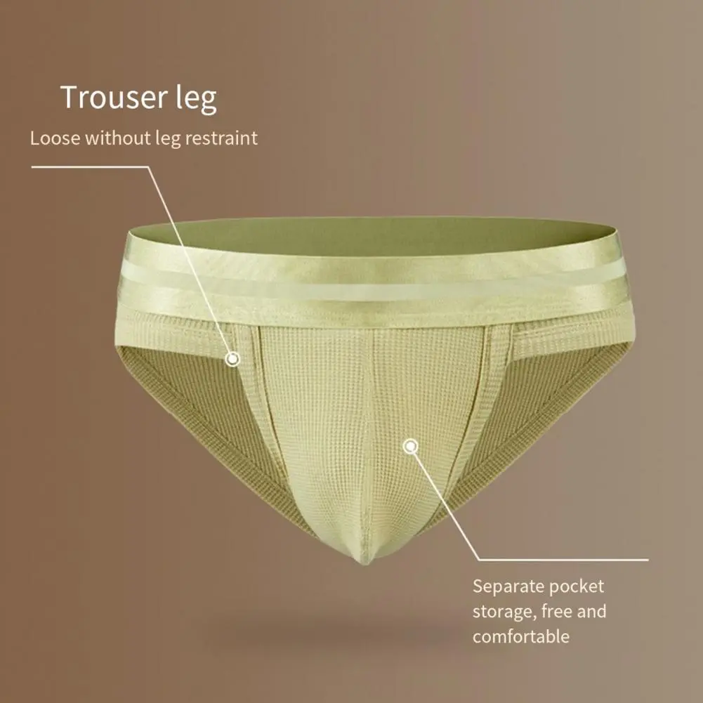 Moisture-wicking Men Briefs Men Panties High Elasticity Men's Briefs with Scrotum Support Mercerated Waistband for Men
