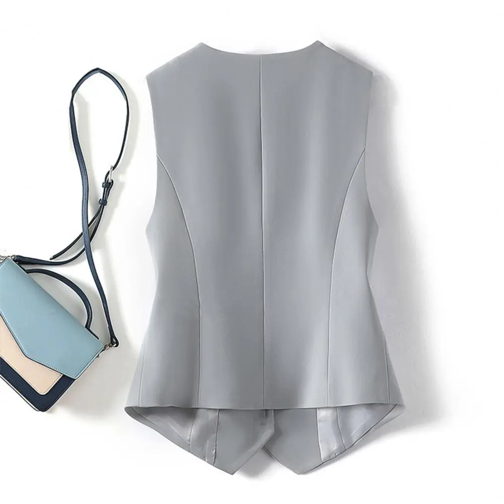 Lady Waistcoat Korean Style Commute 2025 Women Single-breasted Waistcoat V Neck Sleeveless Casual Casual slim fit summer Vest