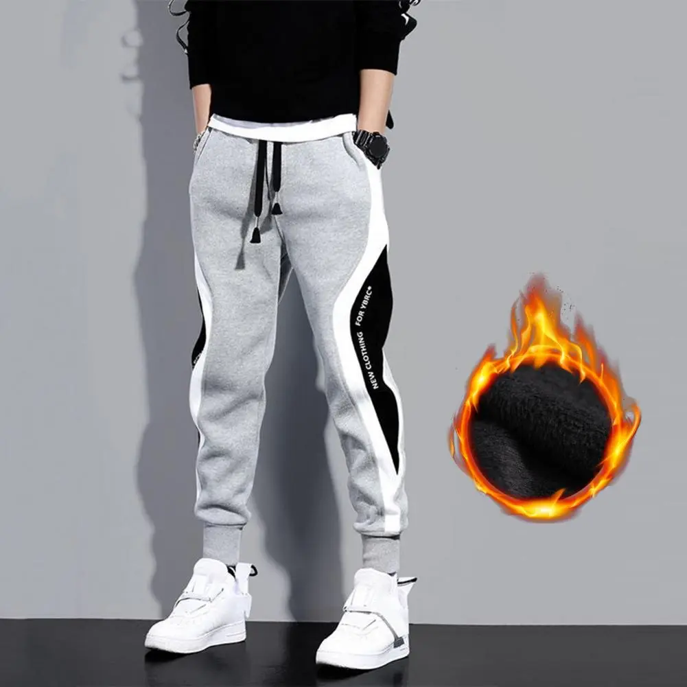 Men Trousers Autumn Korean Plush Lining Jogging Military Cargo Pants Casual Sweatpants Pants Winter Thicken Joggers Teachwear