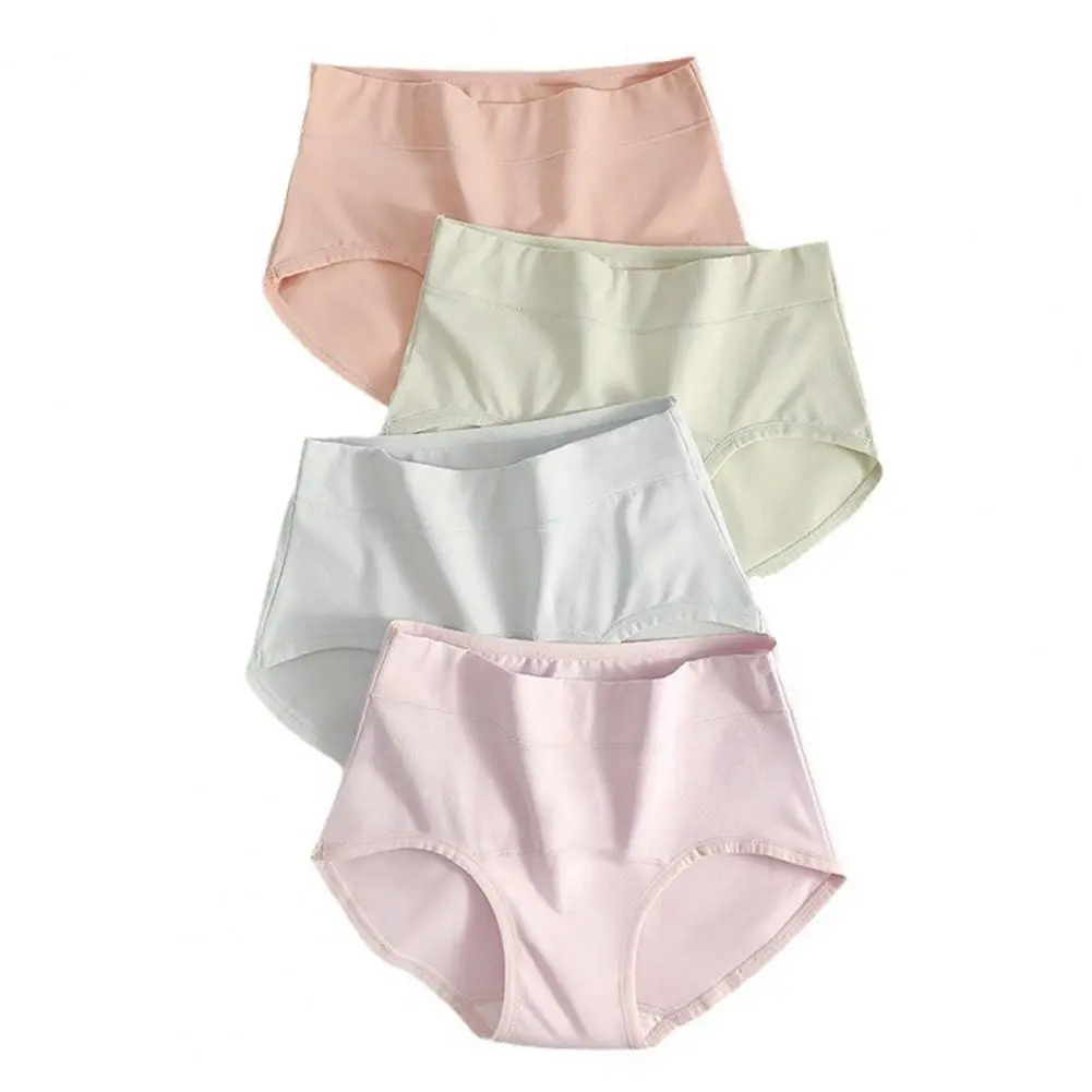Elastic Breathable Panties Women Cotton Panties Full Coverage Cotton Underwear for Women Breathable Mid Waist Panties with Body