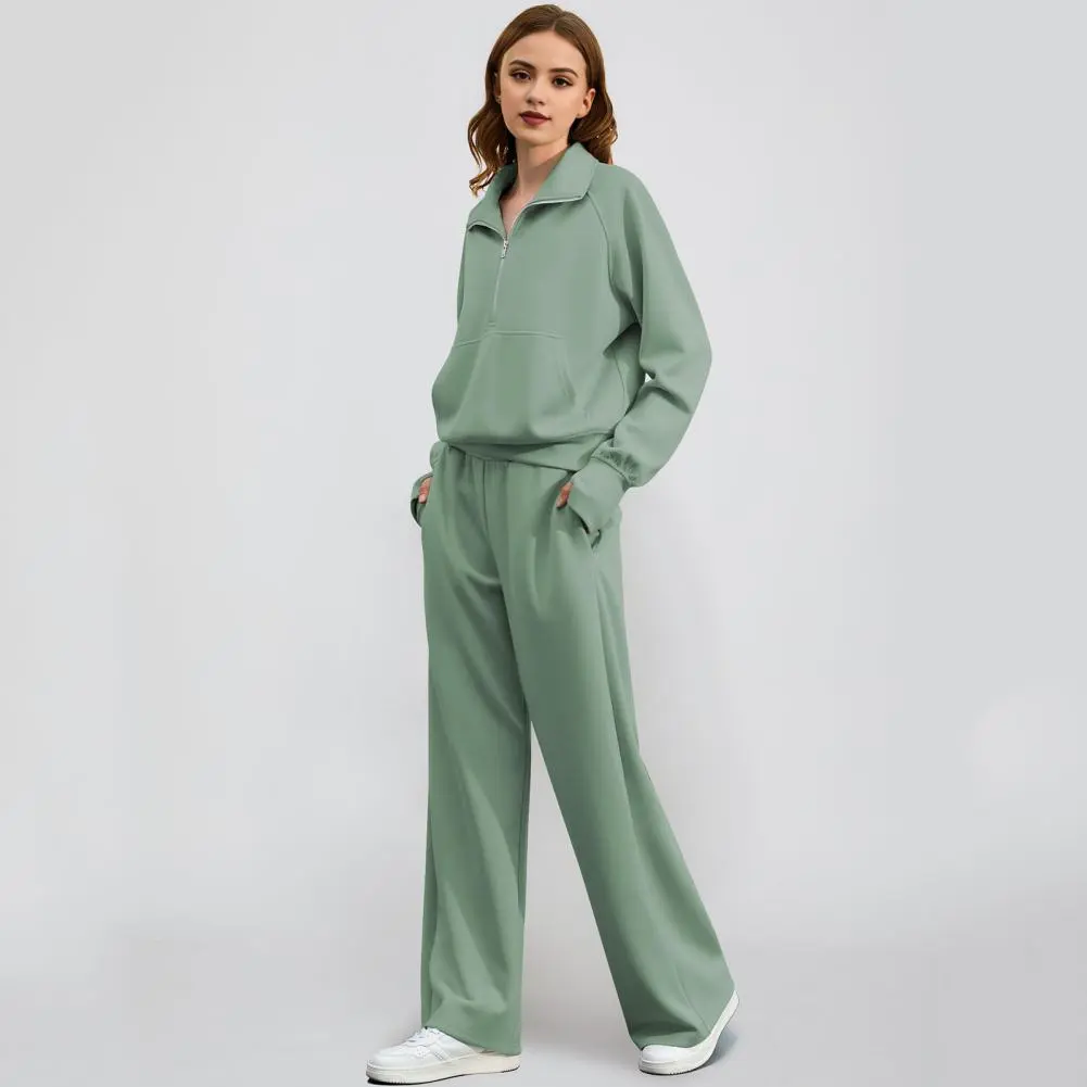 Hoody Pullover Pants Set Women's Tracksuit Fashion Hoodie Sweatshirts Wide Leg Trousers Set Autumn Two Pieces Casual Sports Suit