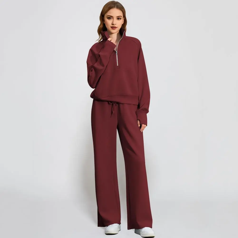 Hoody Pullover Pants Set Women's Tracksuit Fashion Hoodie Sweatshirts Wide Leg Trousers Set Autumn Two Pieces Casual Sports Suit