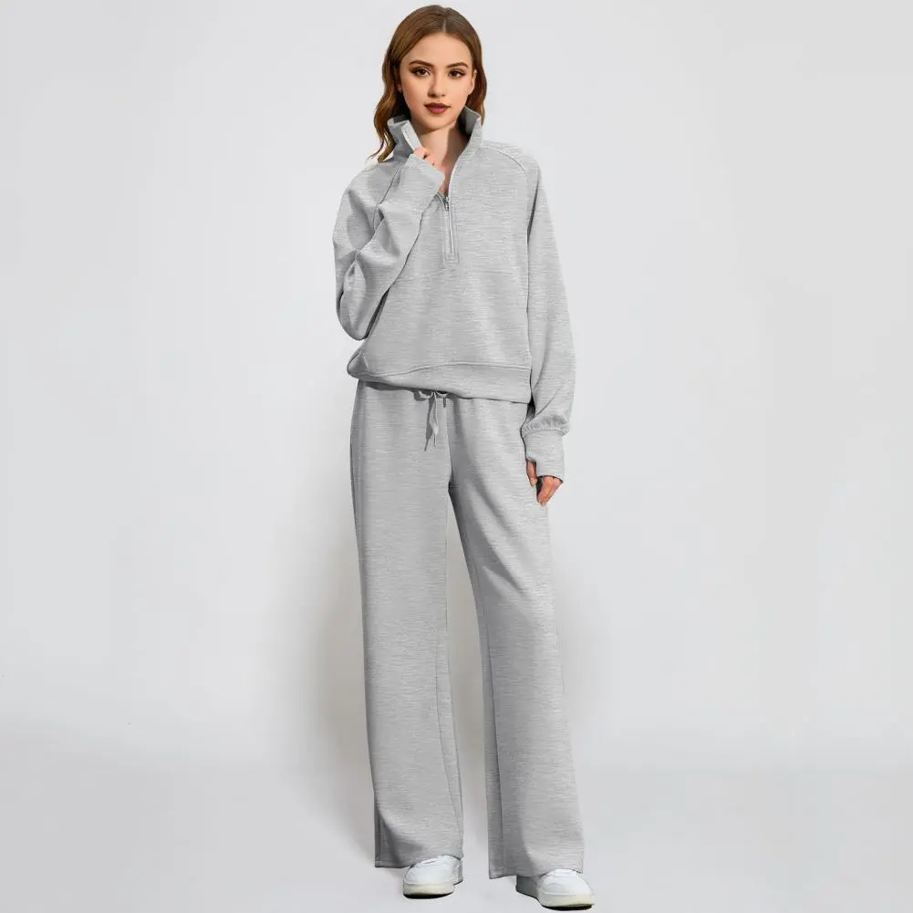 Hoody Pullover Pants Set Women's Tracksuit Fashion Hoodie Sweatshirts Wide Leg Trousers Set Autumn Two Pieces Casual Sports Suit
