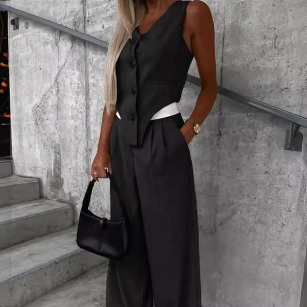 Women Vest Suit Irregular Waistcoat Blazer Vest Office Ladies Chic 2 Piece Sets Womens Outfits Chic Vest ＆ Pants Business Suit