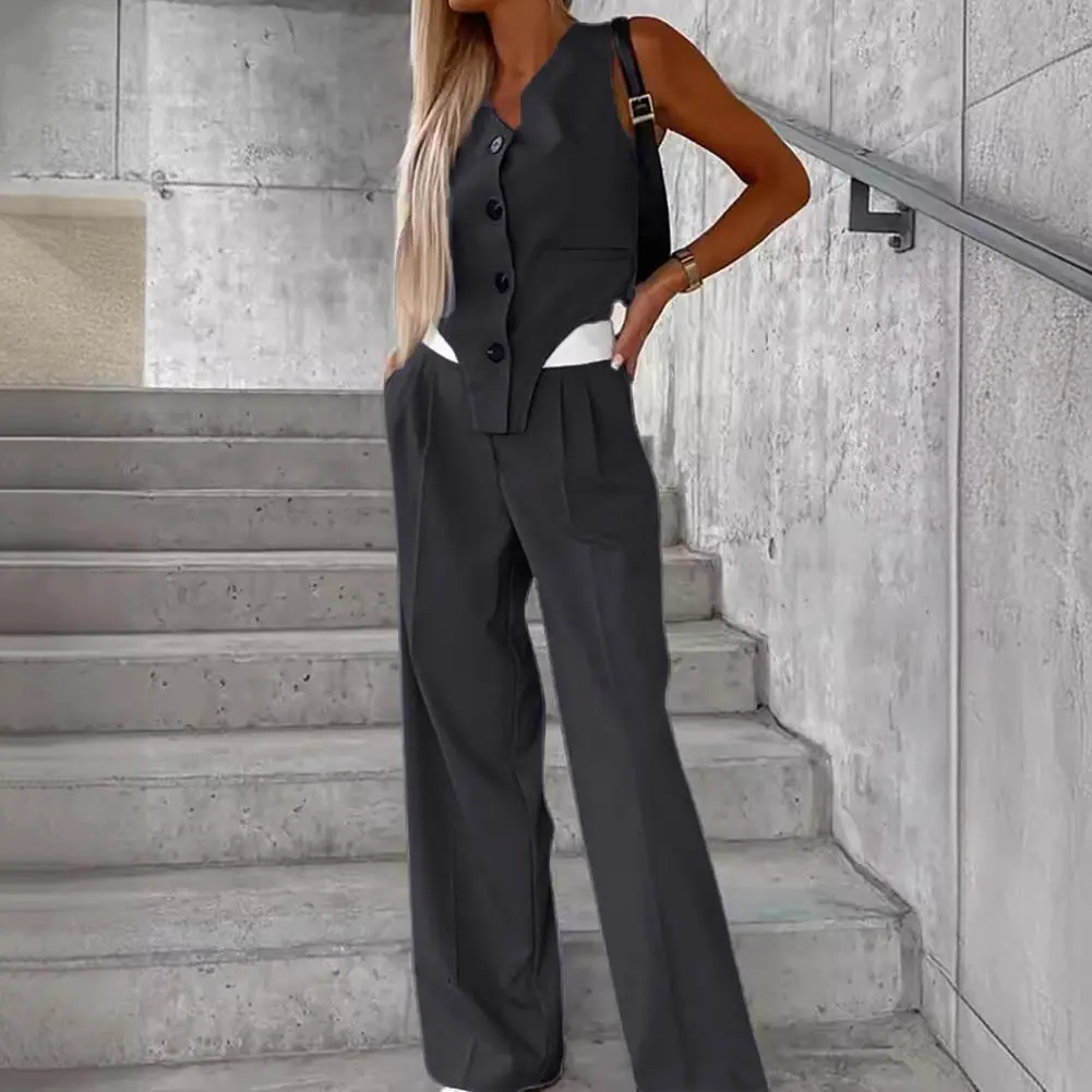 Women Vest Suit Irregular Waistcoat Blazer Vest Office Ladies Chic 2 Piece Sets Womens Outfits Chic Vest ＆ Pants Business Suit