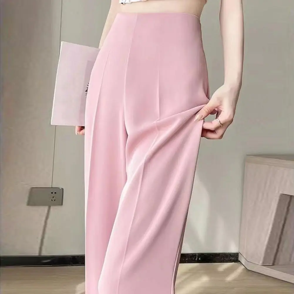 2024 Women Flared Pants Spring Summer Wide Leg Pants Women High Waist Loose Straight Casual Pants Female Outdoor Casual Trousers