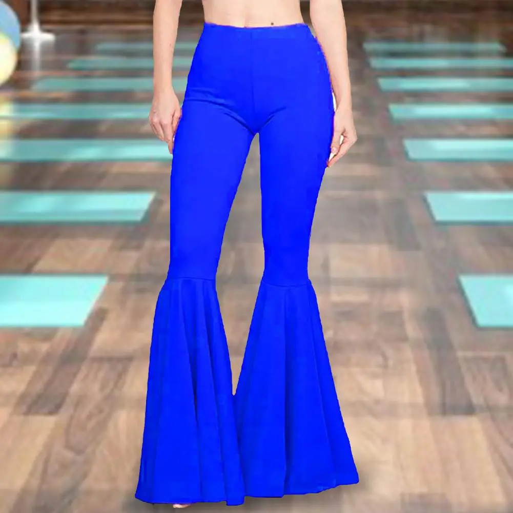 Fish Tail Women Pants High-Waist Control Tummy Hip Lifting Mermaid Pants Skinny Women Flared Yoga Dance Pants Streetwear