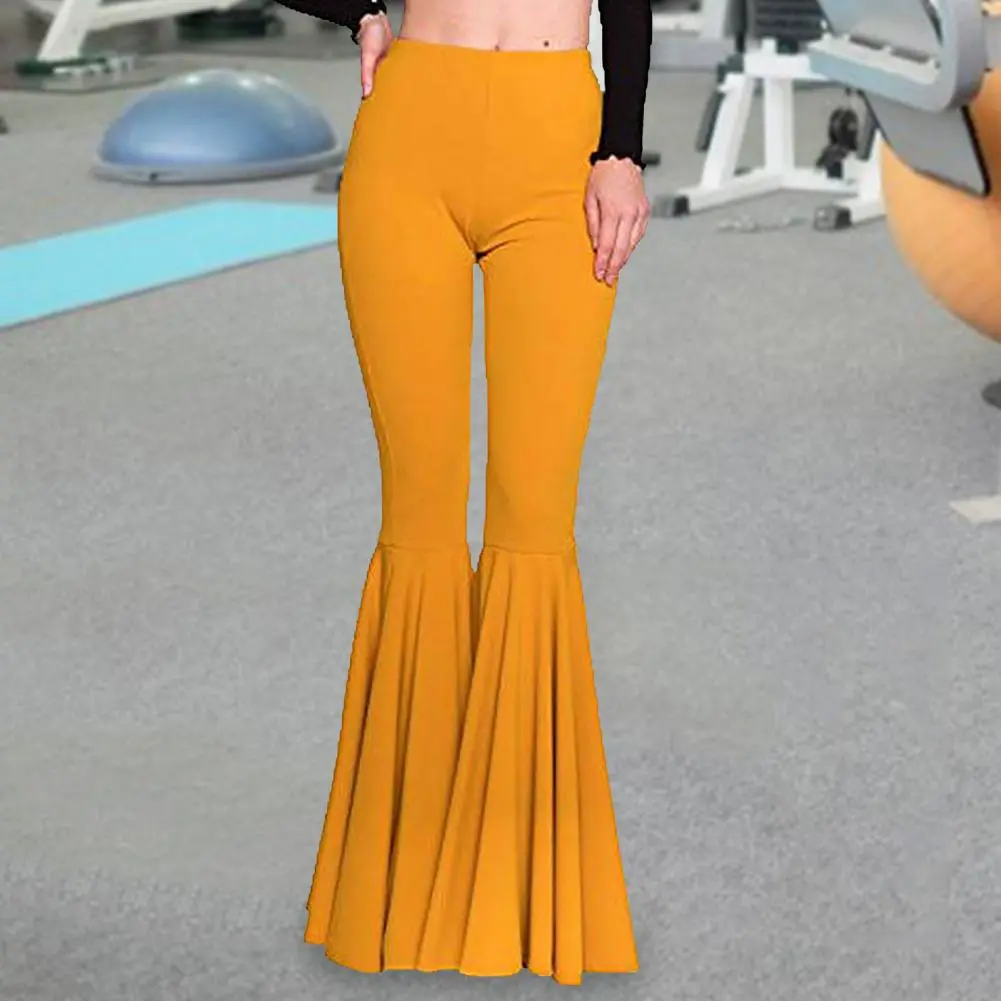 Fish Tail Women Pants High-Waist Control Tummy Hip Lifting Mermaid Pants Skinny Women Flared Yoga Dance Pants Streetwear