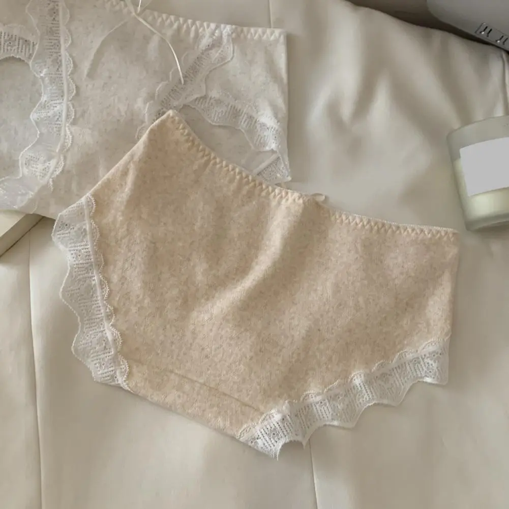 Multifunctional Lace Panties Women Skin-friendly Panties Comfortable Women's Cotton Underwear Lace Mid Waist Bikini Panties Soft