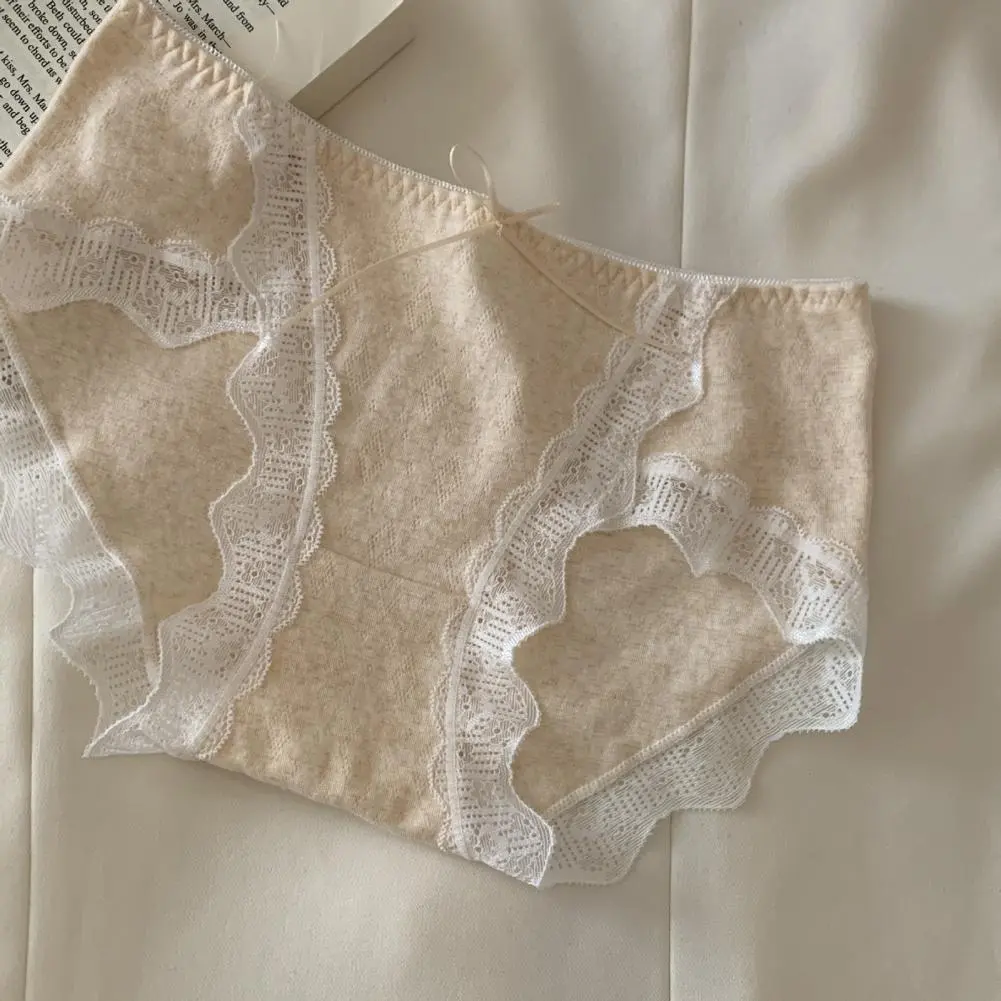 Multifunctional Lace Panties Women Skin-friendly Panties Comfortable Women's Cotton Underwear Lace Mid Waist Bikini Panties Soft