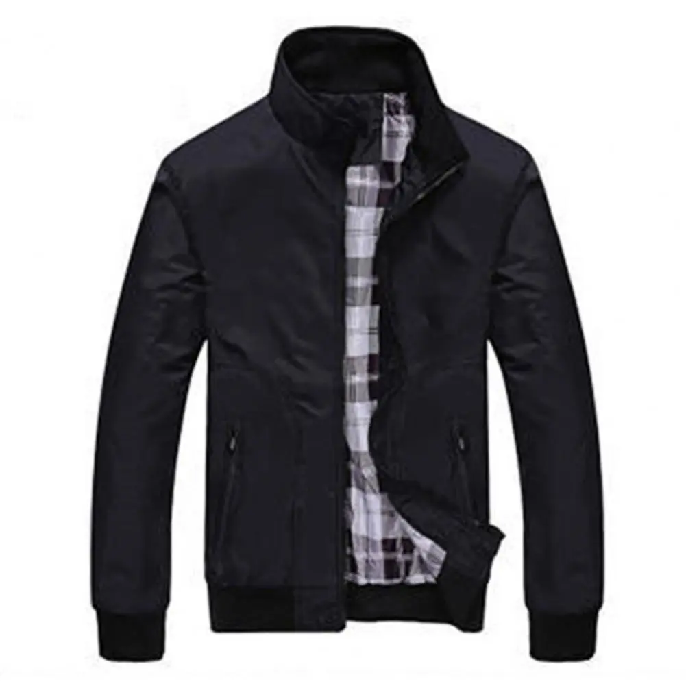Men Jacket Stand Collar Pockets Streetwear Men Coat Autumn Mens Bomber Jackets Casual Male Outwear Windbreaker Jacket Mens Coat