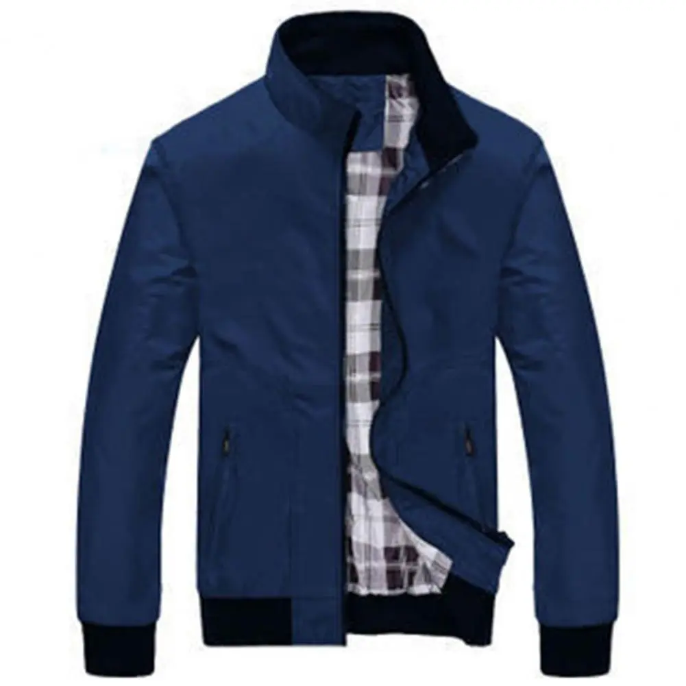 Men Jacket Stand Collar Pockets Streetwear Men Coat Autumn Mens Bomber Jackets Casual Male Outwear Windbreaker Jacket Mens Coat