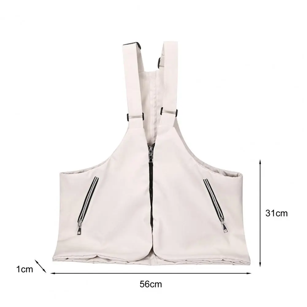 Men Waistcoat Bag Hip Hop Zipper Pockets Cargo Vest Ves Style Backpack High Street Canvas Men Vest Men Women Sports Vest Bag