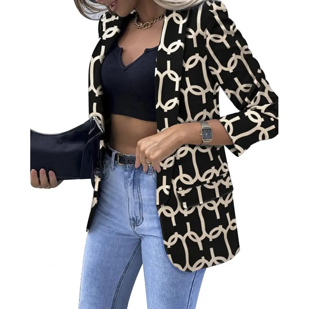 Chic Pattern Women Coat Spring Summer Casual Suit Jacket Coat Korean Fashion Slim Lapel Suit Coat Women Clothing