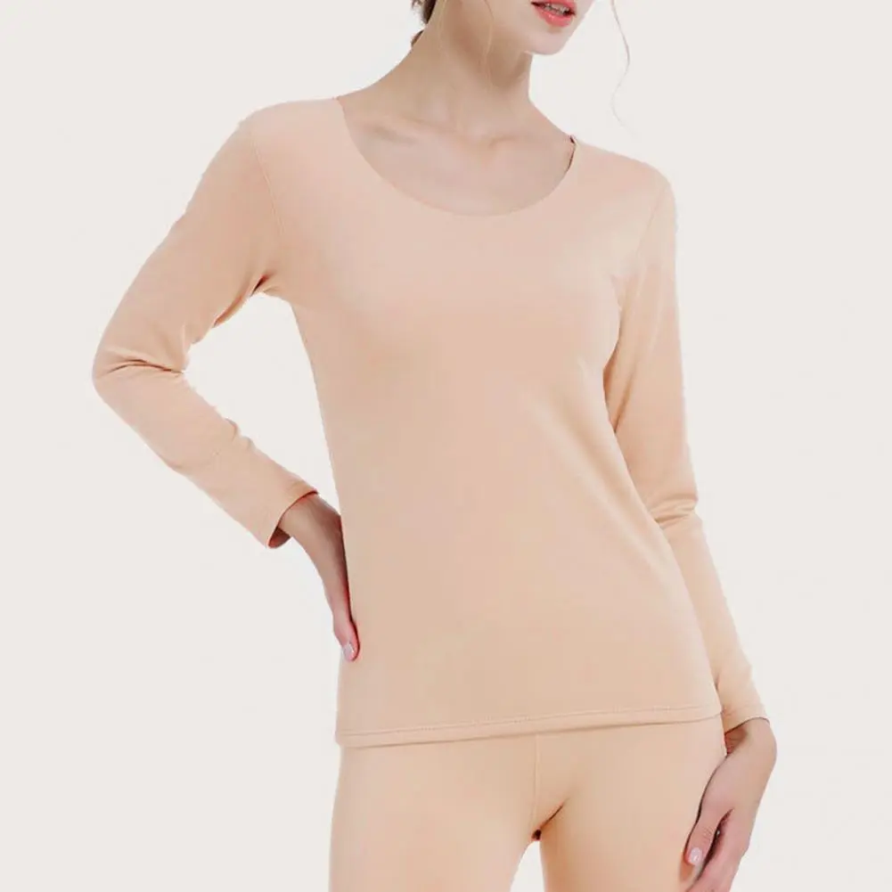 2025 Women Winter Pajamas Set Pullover Winter Underclothes Solid Bottoming Underwear Set Thermal Underwear Sets Women Long Johns
