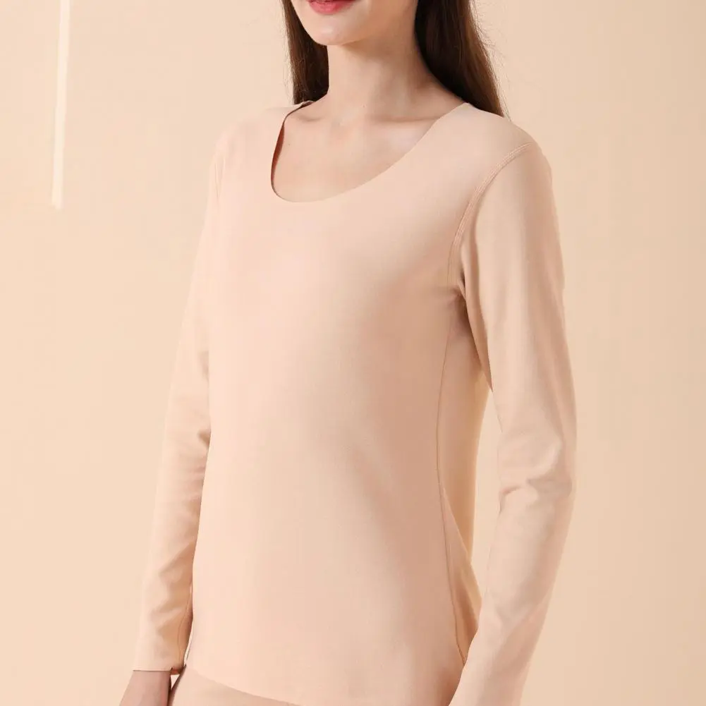 2025 Women Winter Pajamas Set Pullover Winter Underclothes Solid Bottoming Underwear Set Thermal Underwear Sets Women Long Johns