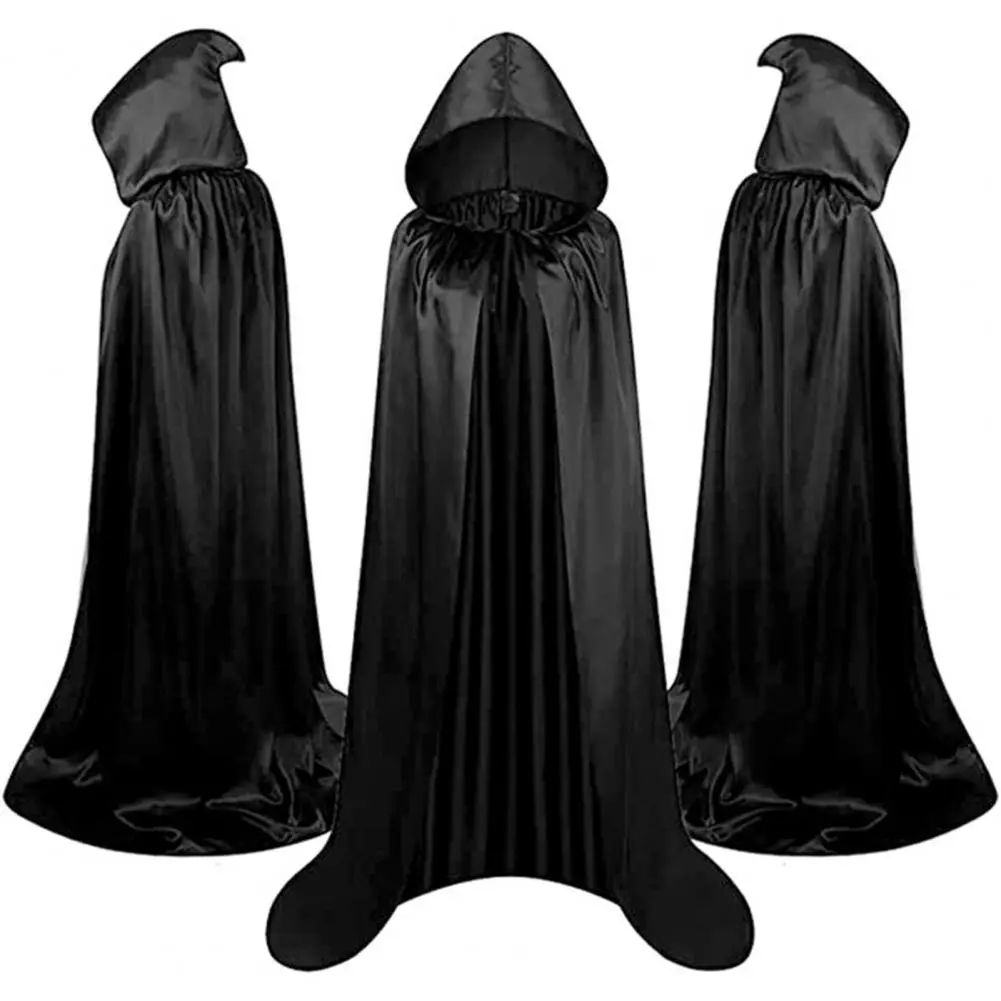 2023 Shiny Halloween Cloak Party Cosplay Adult Kids Long Witchcraft Robe Hood Cloak Cosplay Medieval Cloak Masquerade Costume