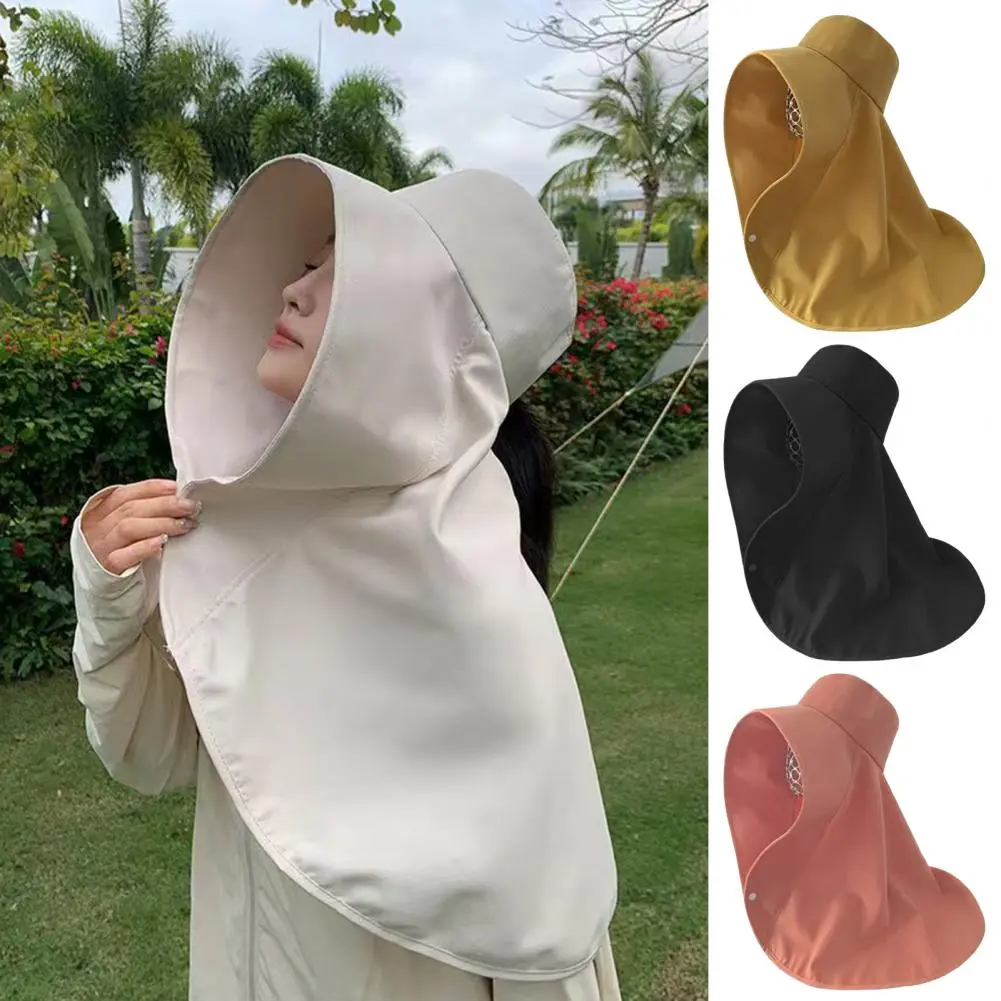 Polyester Fiber Sun Hat Outdoor Sun Hat Stylish Women's Sun Protection Hat with Wide Brim Neck Flap for Outdoor for Hiking