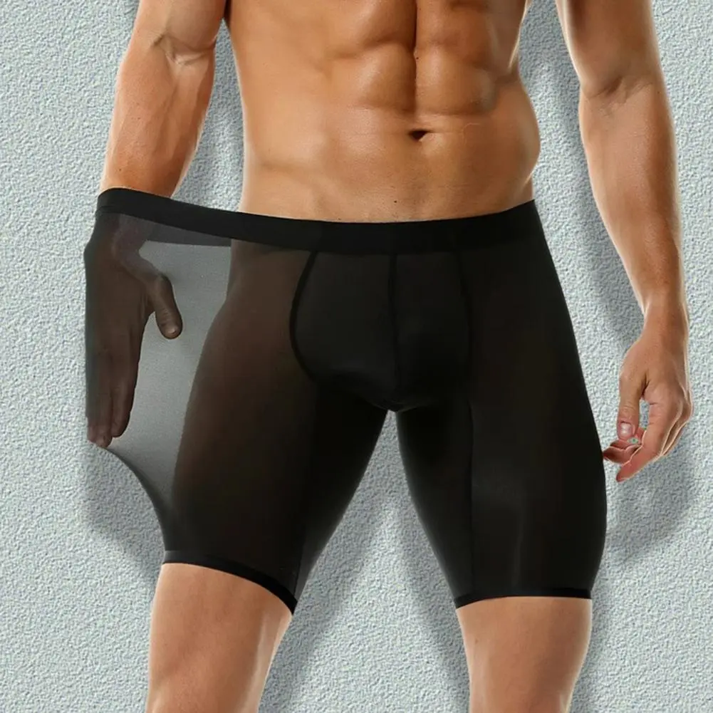 Men Boxer Underwear Delicate Fabric Boxers Men's Seamless Breathable Boxer Shorts with U-convex Design Patchwork for Comfort
