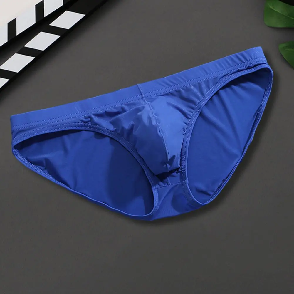 2025 M-3XL Men Underpants Low Waist Ice Silk Cooling Elastic Soft Breathable Quick Dry Elastic No Constraint U Convex Men Briefs
