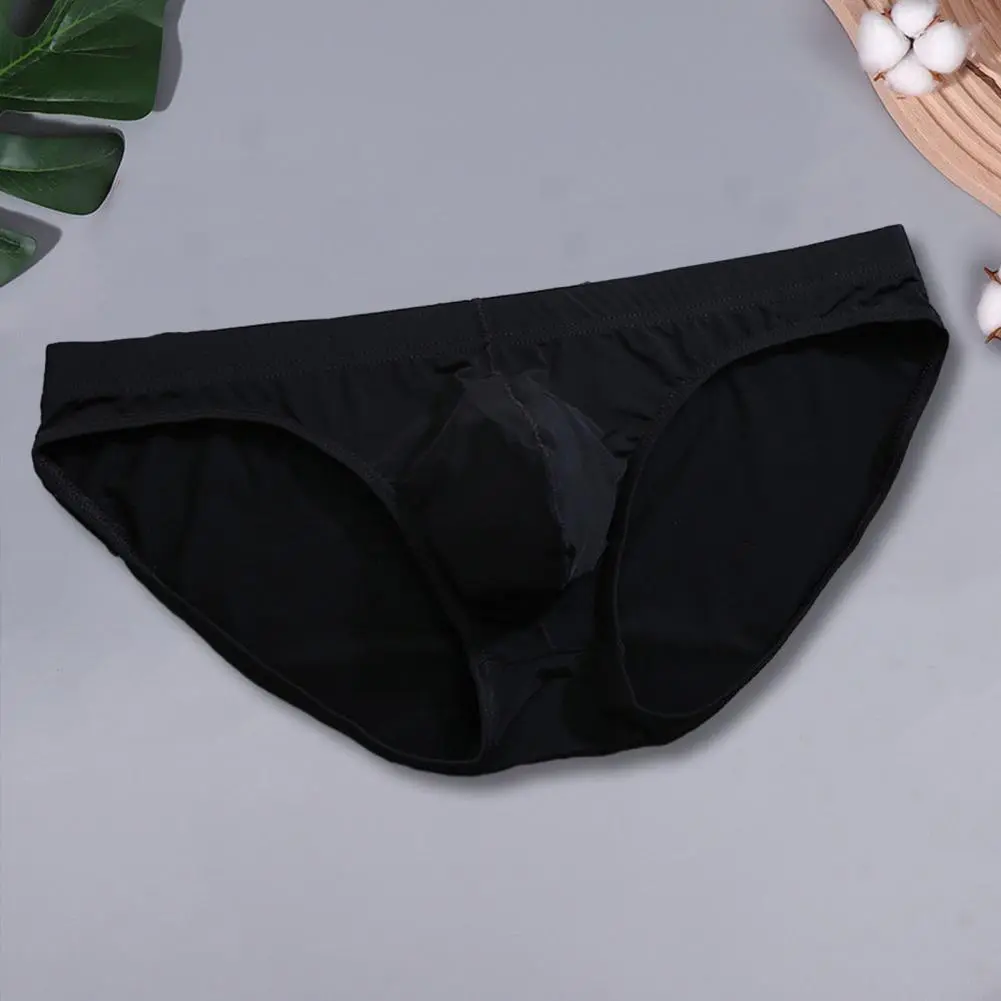 2025 M-3XL Men Underpants Low Waist Ice Silk Cooling Elastic Soft Breathable Quick Dry Elastic No Constraint U Convex Men Briefs