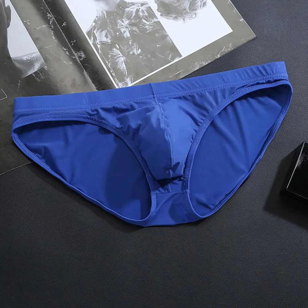 2025 M-3XL Men Underpants Low Waist Ice Silk Cooling Elastic Soft Breathable Quick Dry Elastic No Constraint U Convex Men Briefs