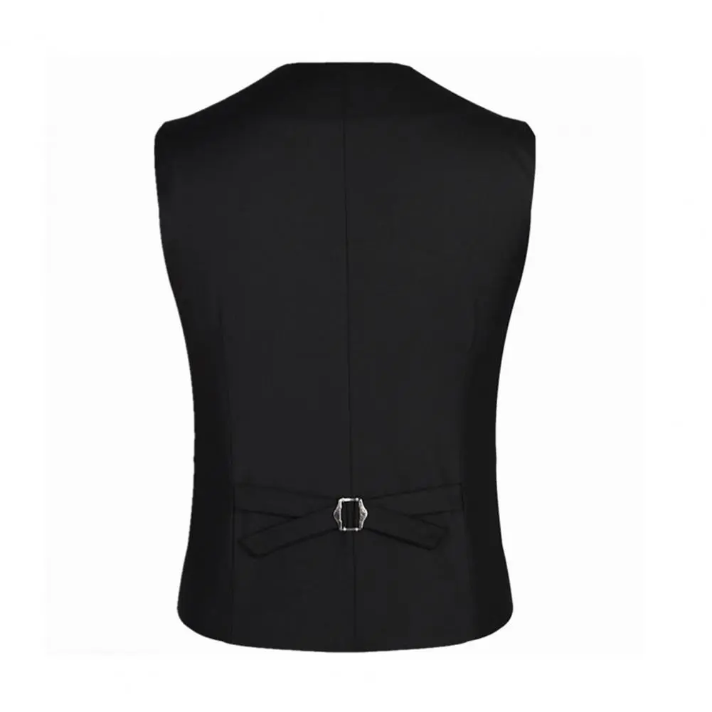 2021Men Formal Vest Sleeveless Pockets Single-Breasted Male Suit Vest Solid Color Men Business Wedding Vest 조끼 ropa hombre жилет