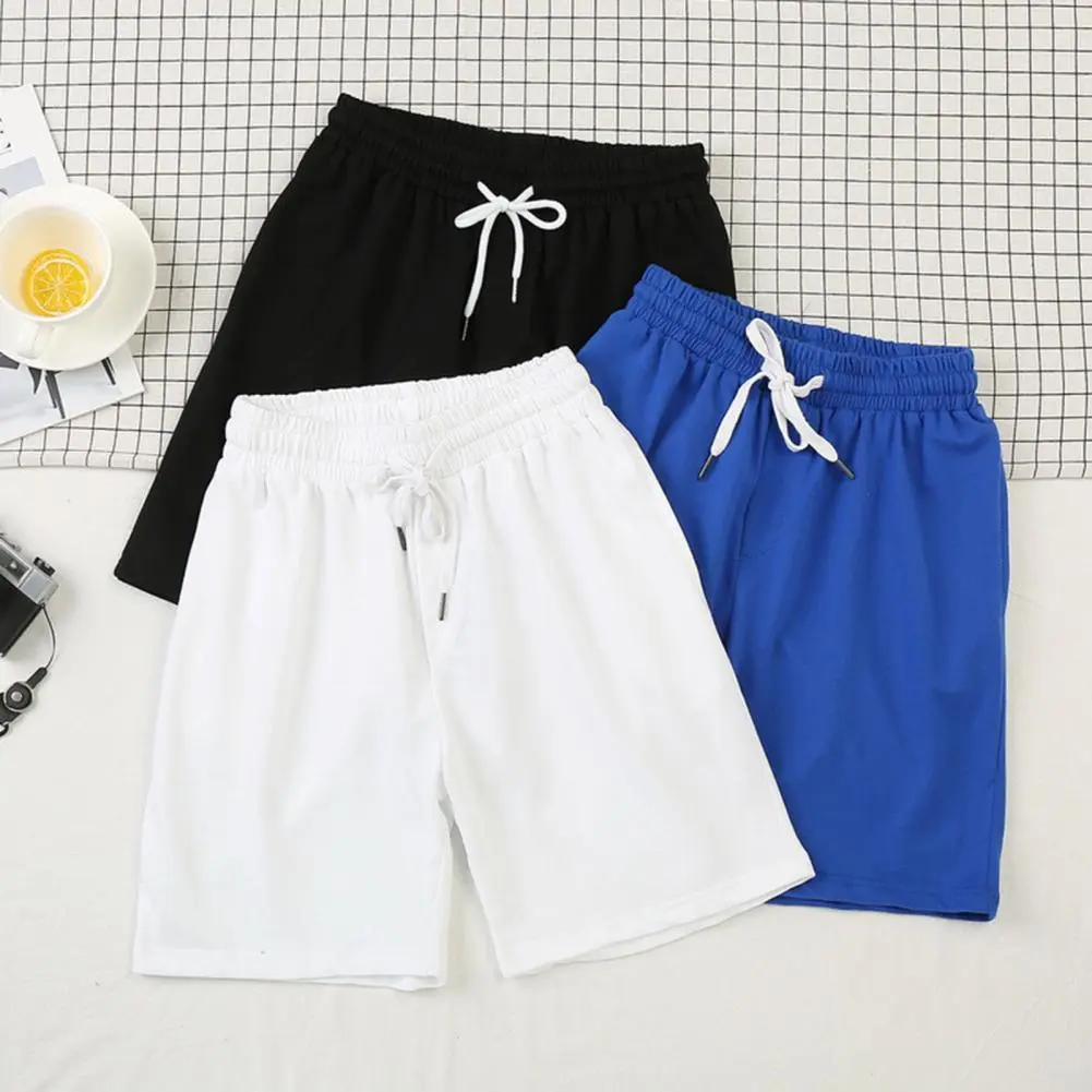 2025 M-3XL Men Summer Fitness Shorts Elastic Waist Drawstring Beach Shorts Casual Pants With Pockets Running Shorts Streetwear