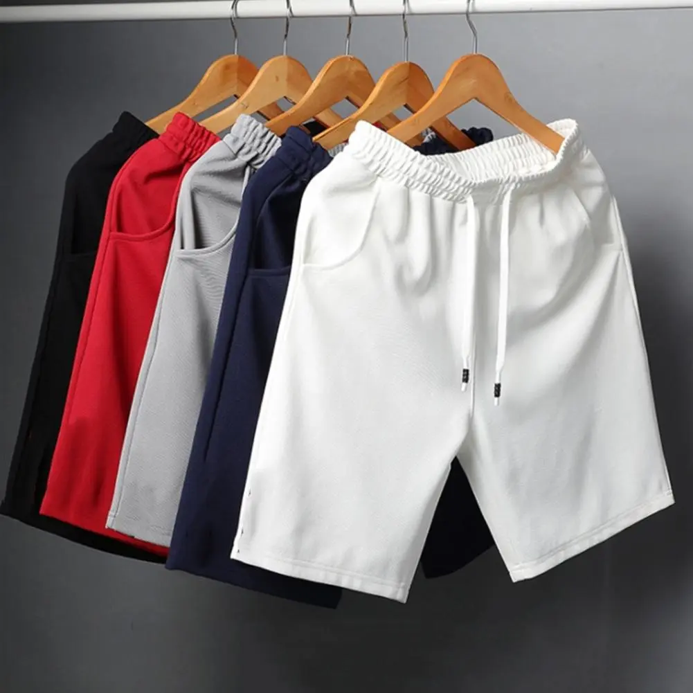 2025 M-3XL Men Summer Fitness Shorts Elastic Waist Drawstring Beach Shorts Casual Pants With Pockets Running Shorts Streetwear