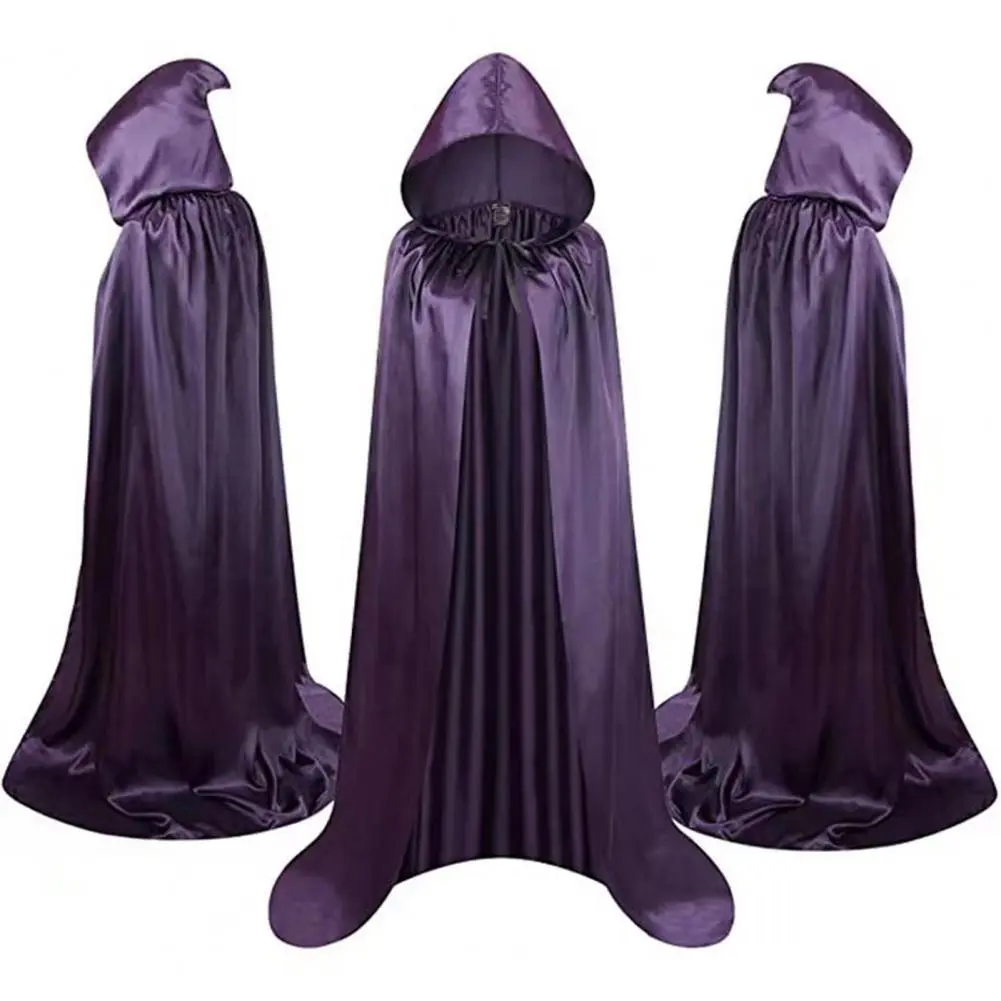 Halloween Cape  Kids Halloween Cloak Festive Witch Cape Hooded Black Robe Halloween Scary Witch Devil Role Play Long Party Cape