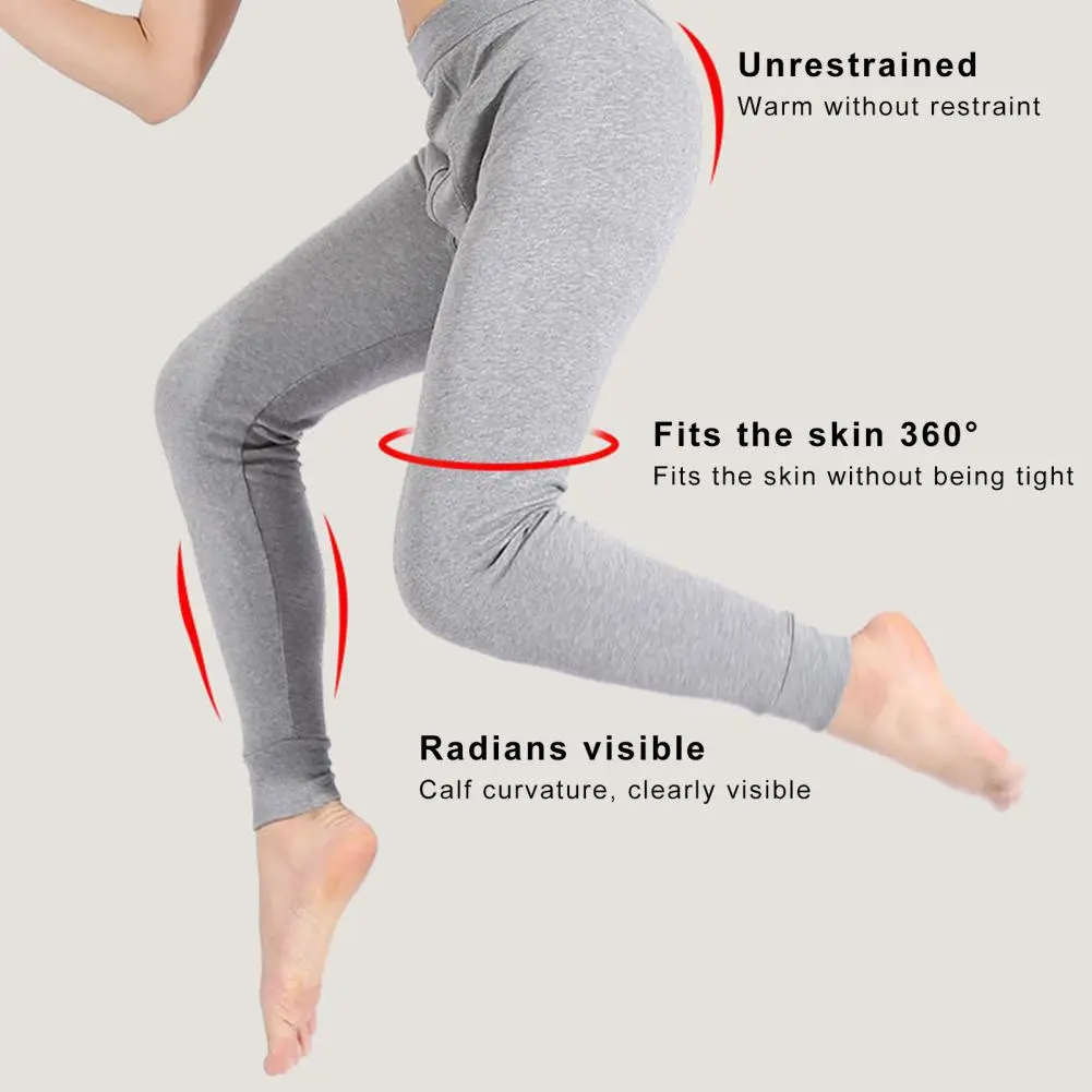 Cotton Men Thermal Underwear Bottoms Autumn Men Leggings Base Pants Elastic Waist Winter Three-dimensional Cut Base Pants