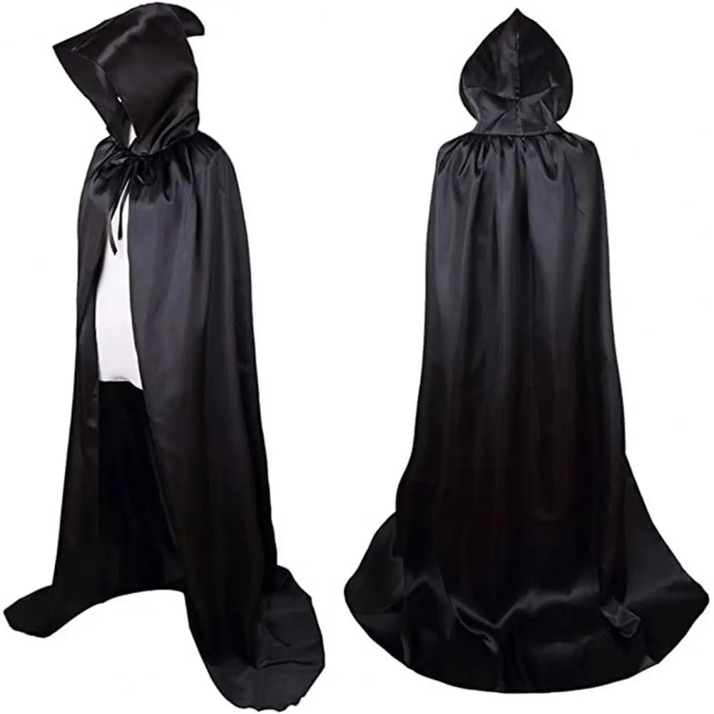 Halloween Cape  Kids Halloween Cloak Festive Witch Cape Hooded Black Robe Halloween Scary Witch Devil Role Play Long Party Cape