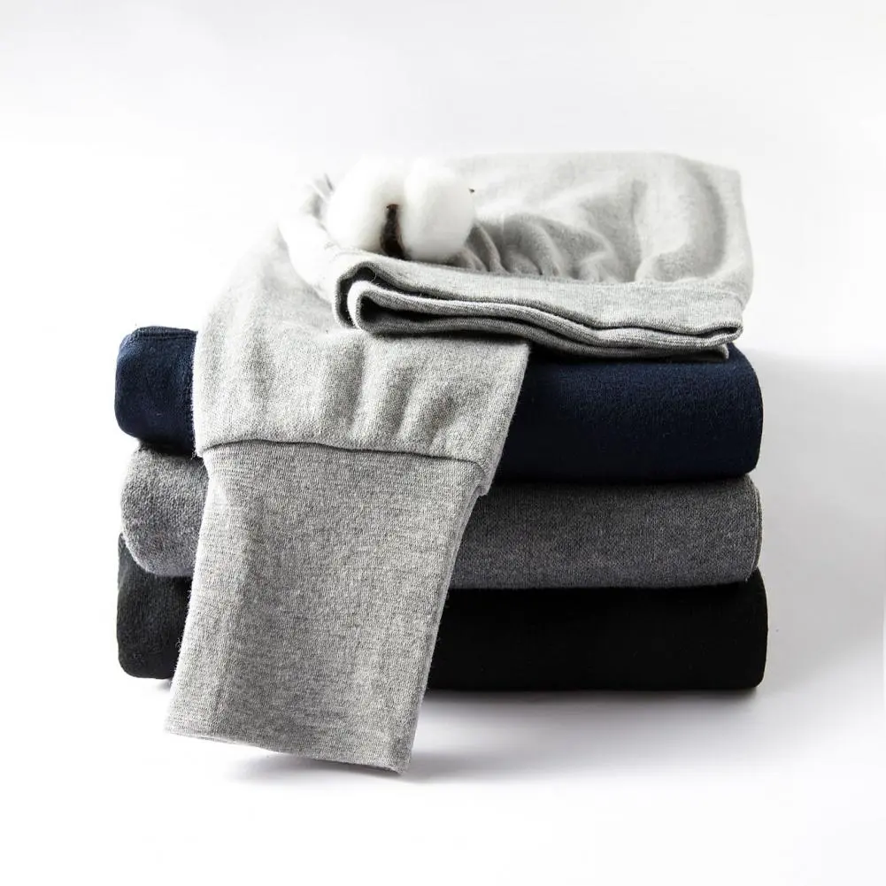 Cotton Men Thermal Underwear Bottoms Autumn Men Leggings Base Pants Elastic Waist Winter Three-dimensional Cut Base Pants