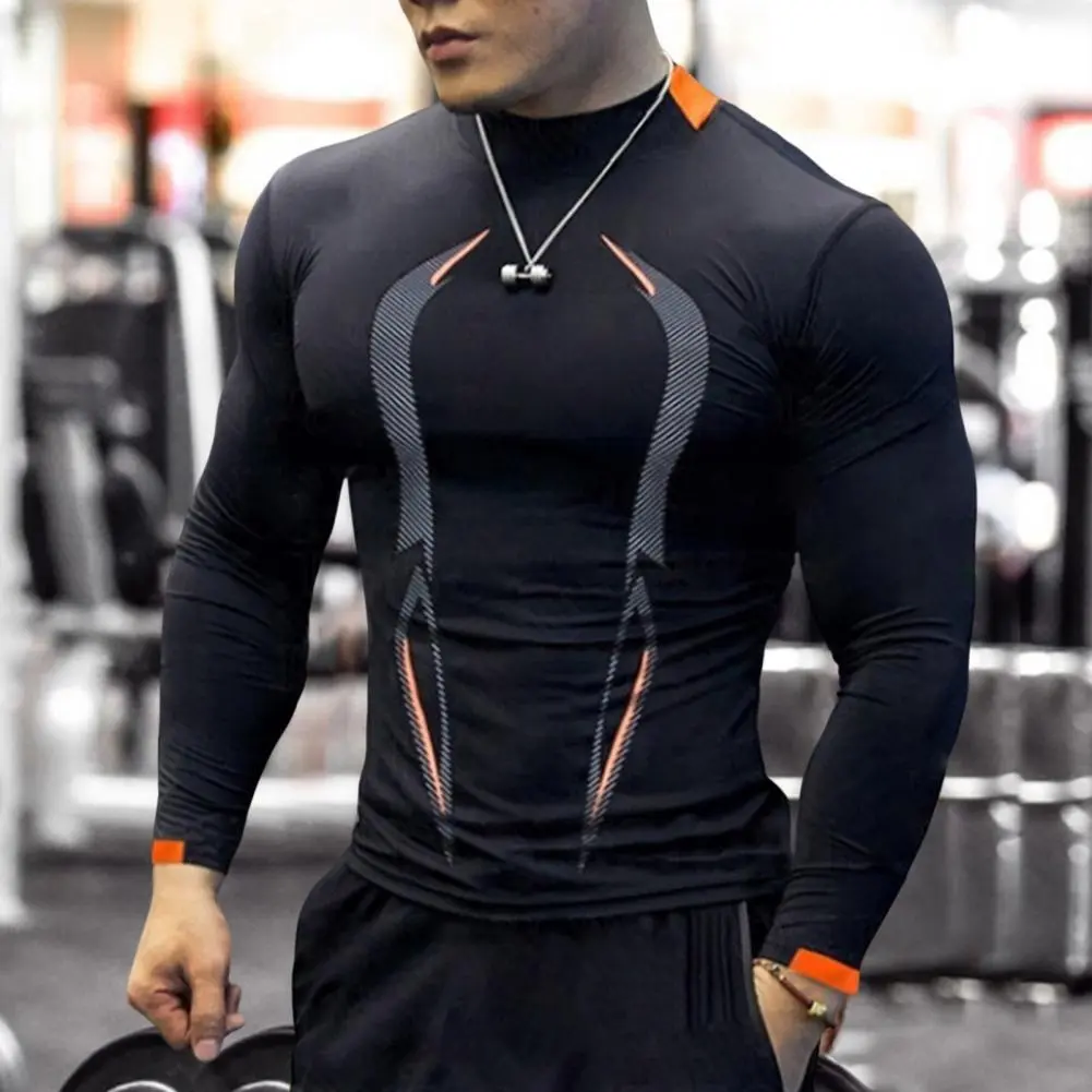 Quick Drying Sport Fitness Shirts Oversized Gym T Shirt Men Compression Running T Shirt Bodybuilding Long Sleeve Sports Shirt