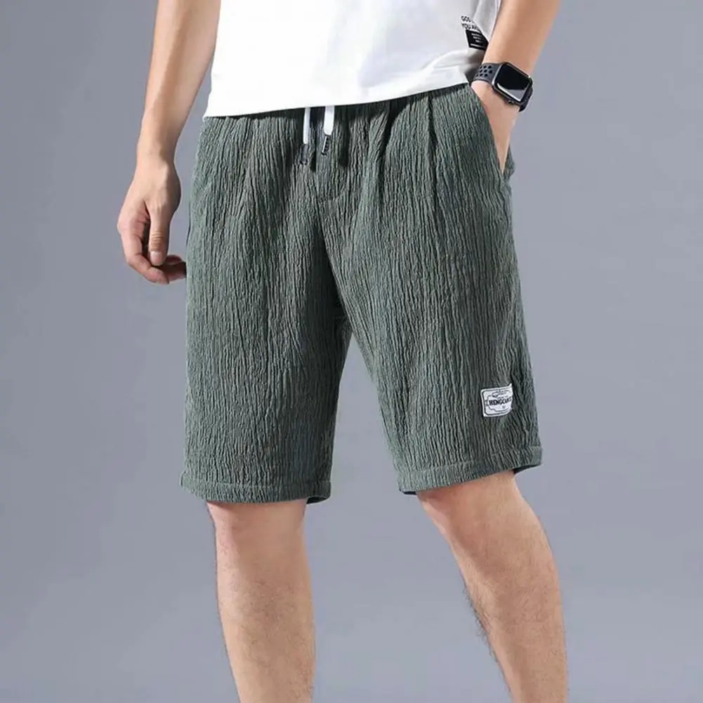 Wide Leg Running Shorts Ice Silk Mid-rise Elastic Drawstring Breathable Workout Shorts Casual Men Shorts Casual Men's Clothing