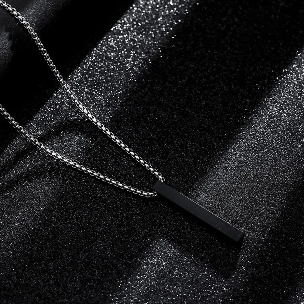 Pendant Necklace For Men Geometric Rectangle Pendant Cool Hip Hop Metal Necklace Jewelry Gift Male Pendant Decor Necklace Chain